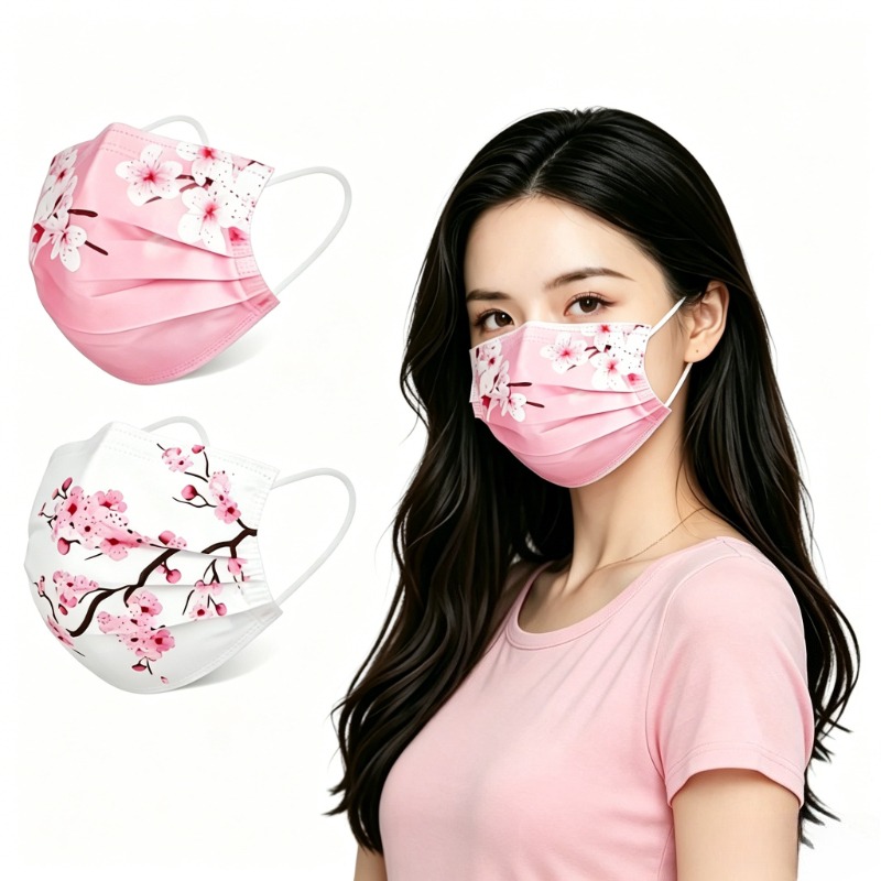 Cloth Face Mask Washable - 10 stuks gezichtsmaskers met bloemensterrenprint voor
