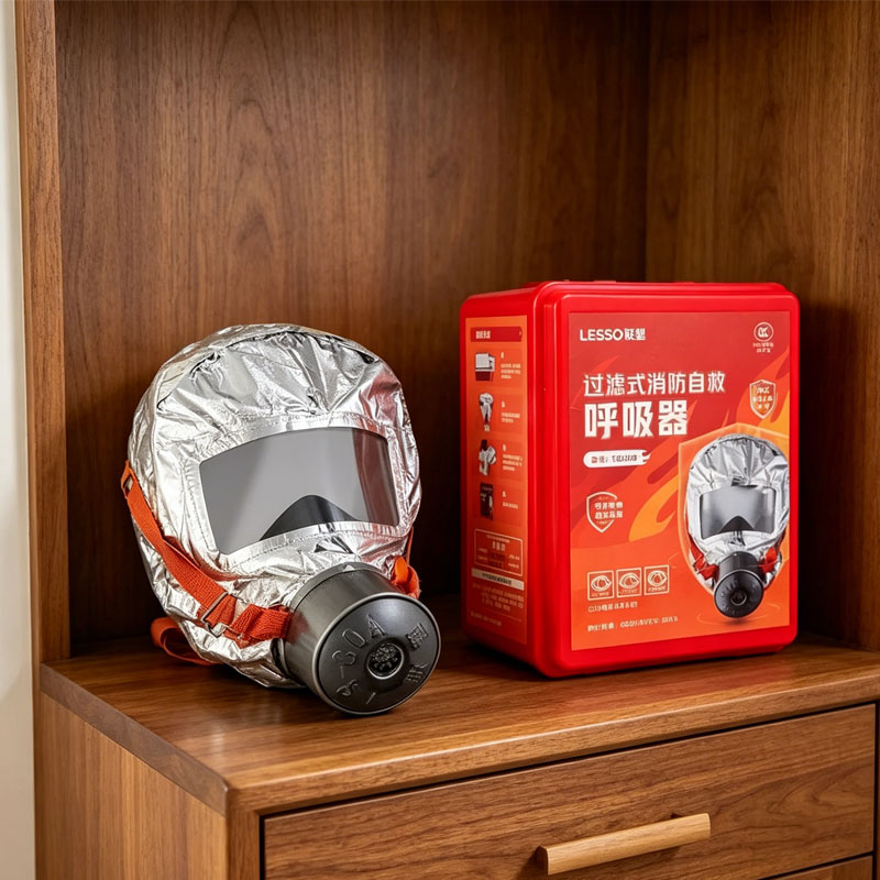 Kn95 Respirator Mask - Ontsnappings-zelfhulp-ademhalingsapparaat Brandmasker Meerlaags brandwerend filtermasker Gemakkelijk