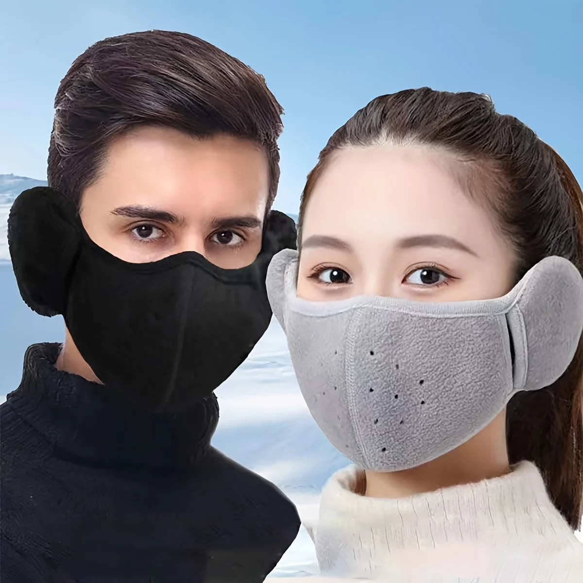 Respirator Half Face - Winter warm gezichtsmasker Koudbestendig ademend oorbeschermer